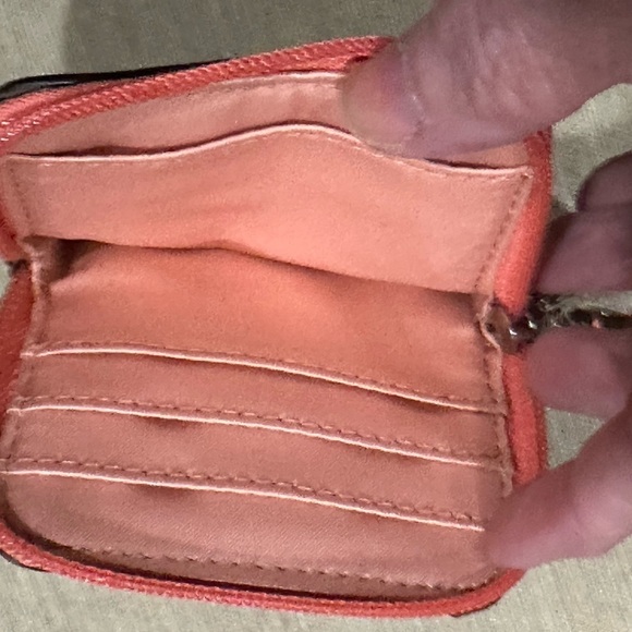 COACH “Peyton” Multi Striped wristlet with peach color interior. ‘Coastal Vibe’ - Picture 4 of 4